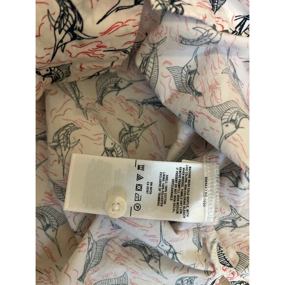Columbia PFG Shirt Mens Large Marlin Print Vented White Multicolor 100% Cotton - Picture 7 of 7